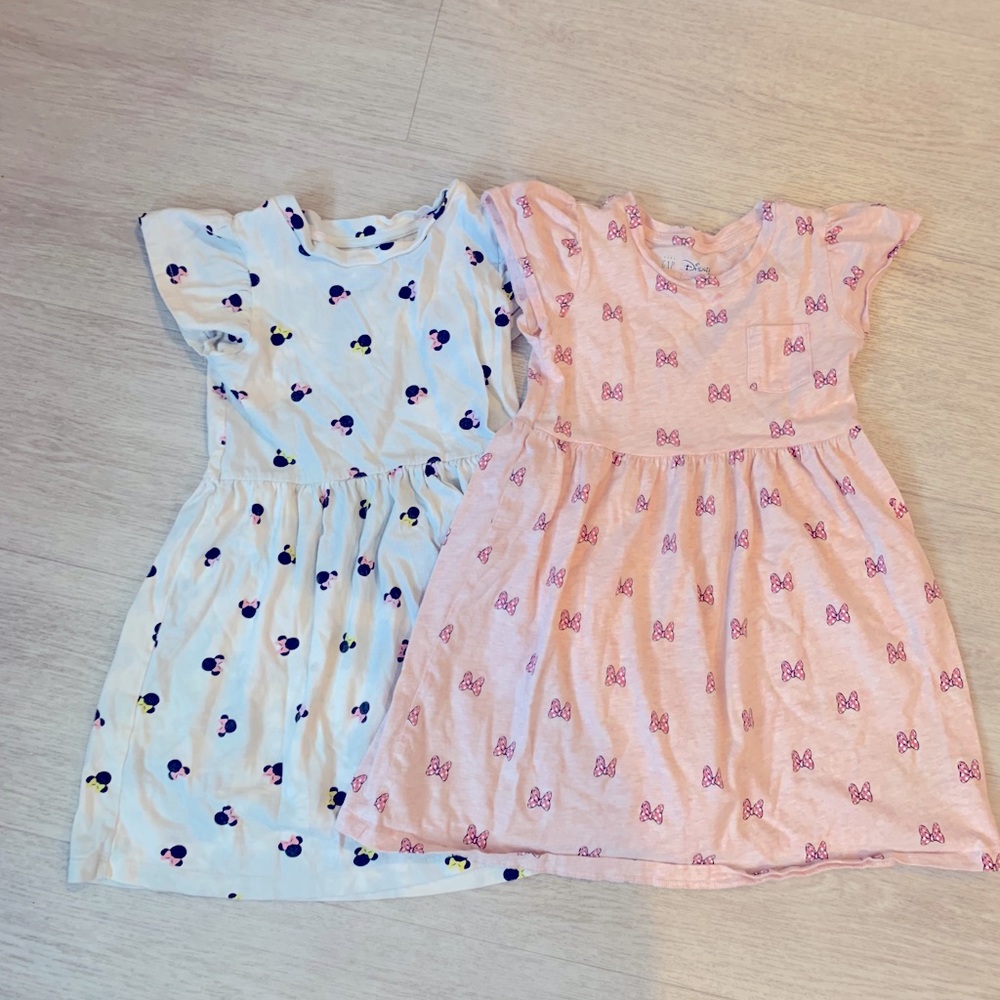 2 Disney gap girls cotton dresses flutter sleeve